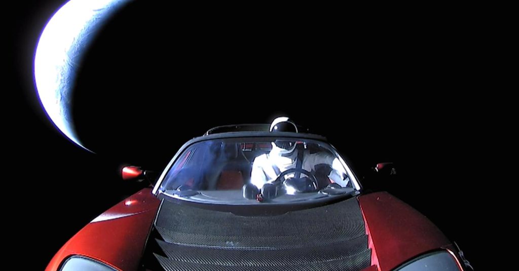 Elon Musk Tesla Roadster into space